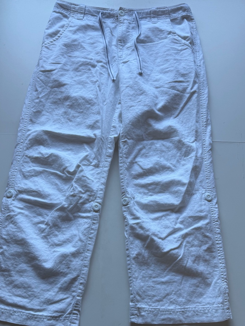 Point Zero White Cargo Drawstring Pants